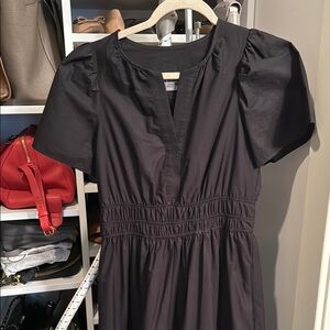 Anthropologie Black Puff Sleeve Maxi Dress